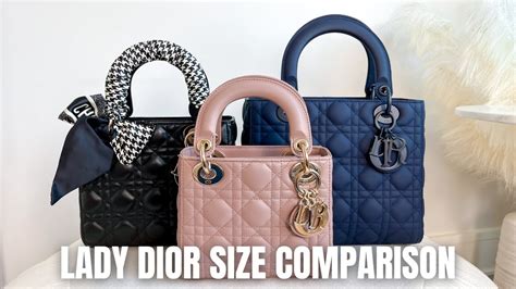 lady dior large size|lady dior mini vs small.